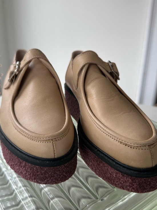 Maje Shoes - Men's Tan Leather Buckle Loafers